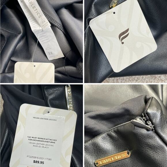 Fabletics Womens Vegan Leather Legging sz 3XL High Rise Black stretch pants - Picture 10 of 11